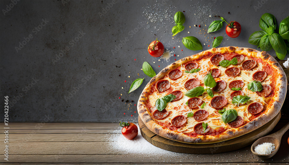 Freshly Baked Pepperoni Margarita Pizza - A Culinary Masterpiece Straight from the Oven