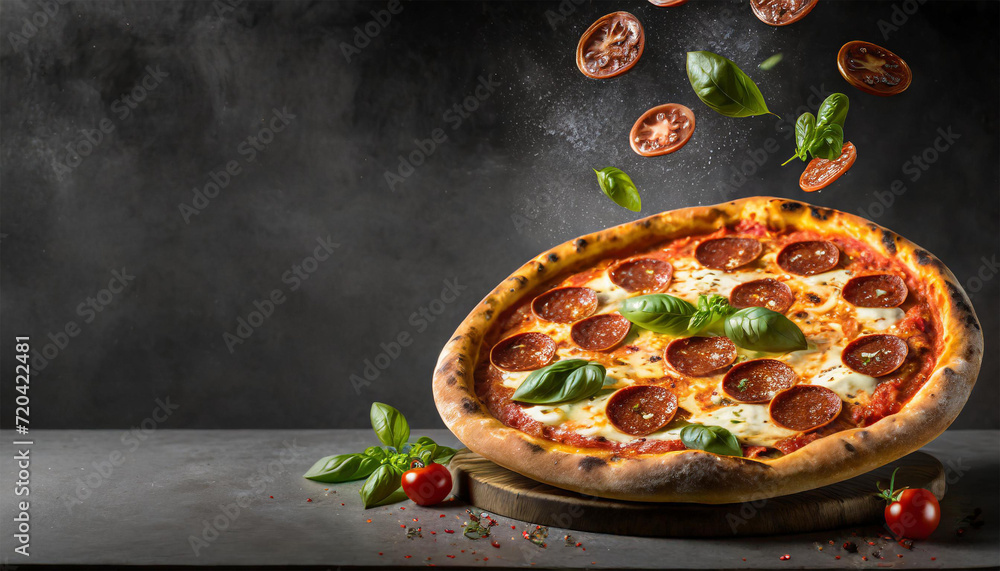 Freshly Baked Pepperoni Margarita Pizza - A Culinary Masterpiece Straight from the Oven