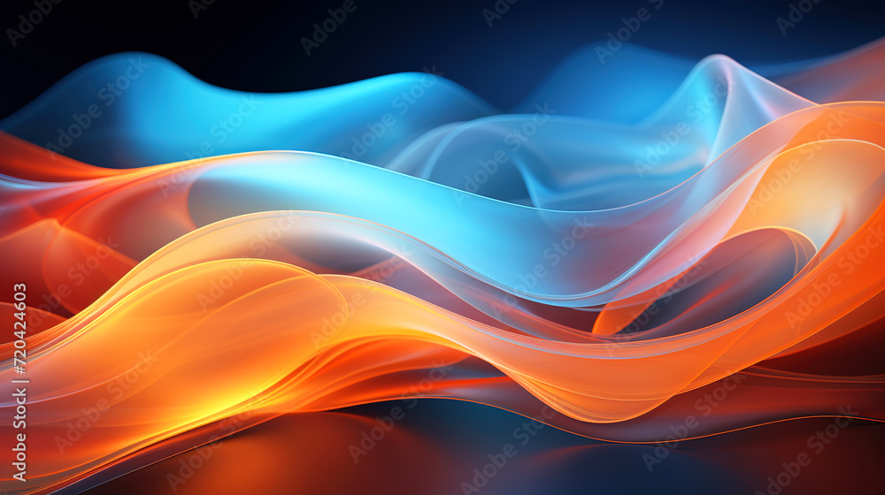 Abstract Background Curved Lines Orange And Blue Combination Abstract Background Curved Lines Orange And Blue Combination