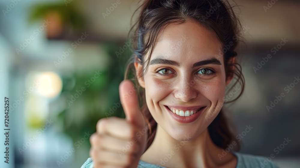 smiling woman showing ok