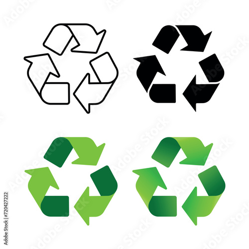 Recycle signs in four styles