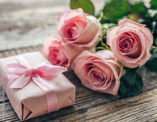 Delicate Pink Gift Package. Expressing Love with Beautiful Roses.