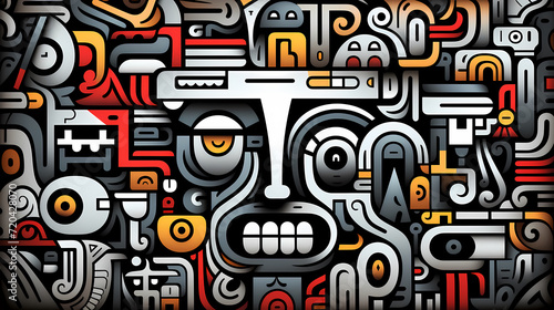 Abstract seamless doodle background, artistic background