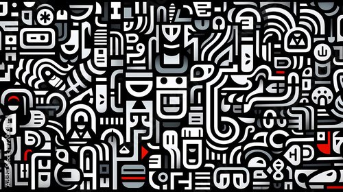 Abstract seamless doodle background, artistic background