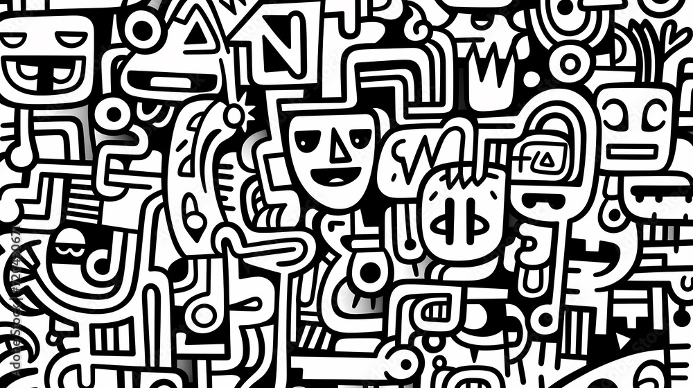 Abstract seamless doodle background, artistic background Abstract seamless doodle background, artistic background