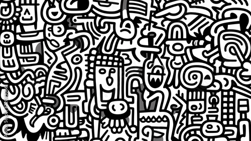 Wallpaper Mural Abstract seamless doodle background, artistic background Torontodigital.ca