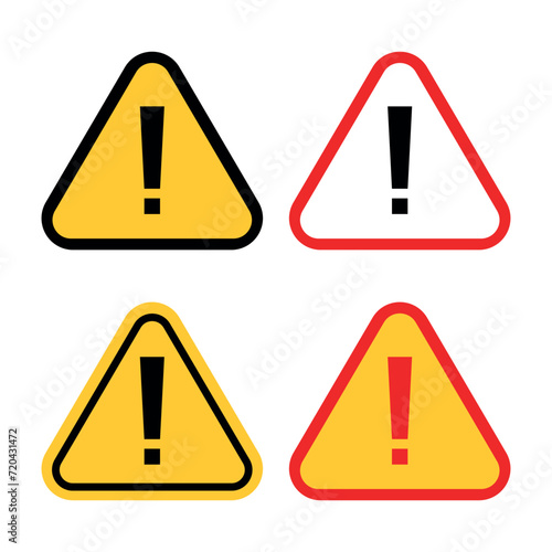 Warning signs set multiple colours