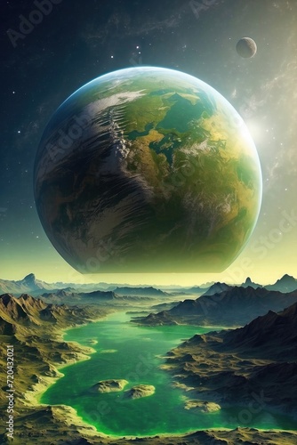 Kepler-186f image from space, green weather 