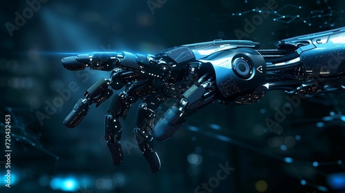 Artificial intelligence robot hand with a technological feel background  generative AI  background image