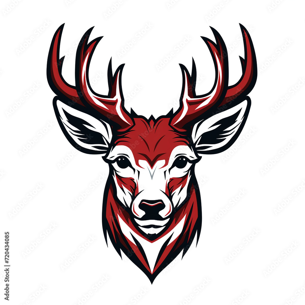 mascot deer color red and white сreated with Generative Ai