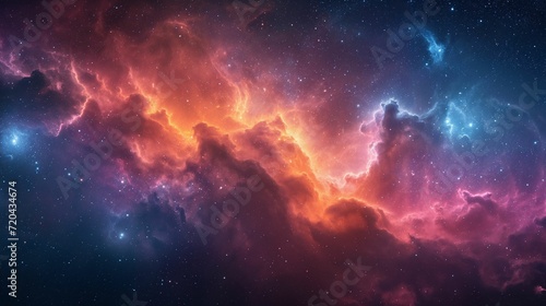Deep Space Background: Nebulae and Stars in Expansive and Mysterious Cosmic Scene - High-Quality Space Theme Illustration for Design and Decor