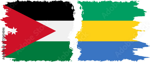 Free Download Gabon and Jordan grunge flags connection vector - GFXLoad