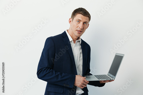 Person man isolated man portrait adult caucasian white background mature confident background