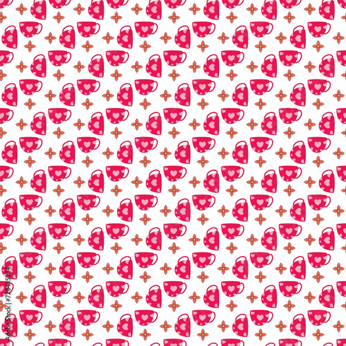 Free vector valentine flowers pattern in February.