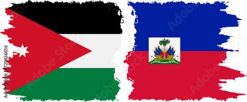 Free Download Haiti and Jordan grunge flags connection vector - GFXLoad