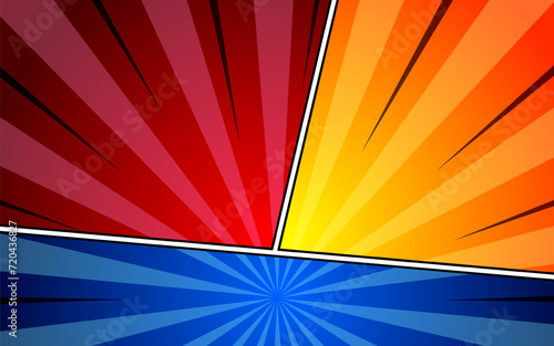 Blank colorful comic abstract background template