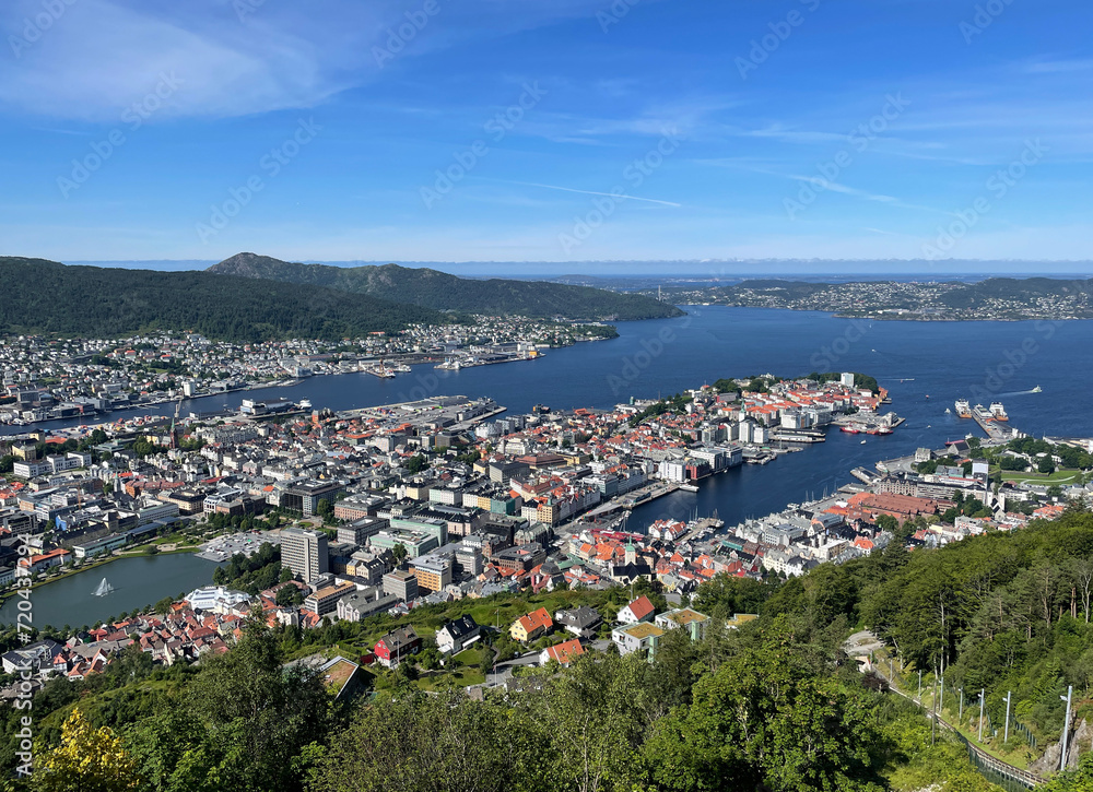 Bergen view from Mount Fløyen - Norway