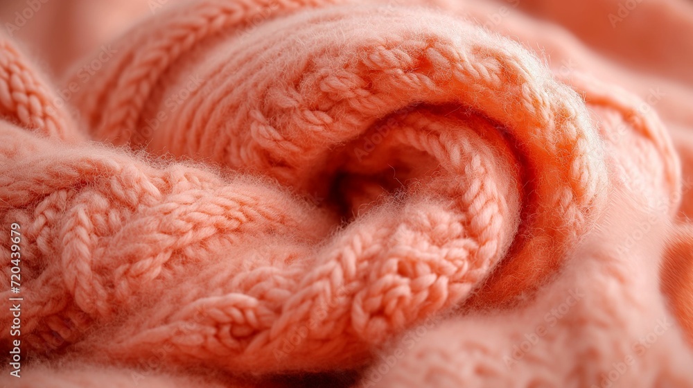 Knitted Texture in Peach Fuzz: Cozy and Warm, Homely and Inviting Knitted Texture in Peach Fuzz: Cozy and Warm, Homely and Inviting