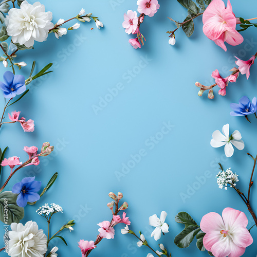 pink flowers frame