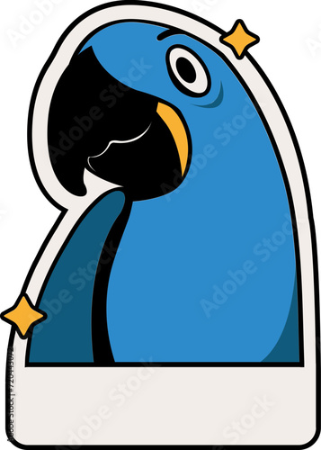 Blue Arara Bird Cute Sticker