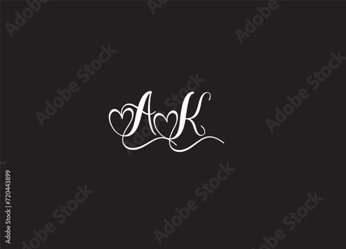 AK LETTER LOGO DESIGN AND INITIAL LOGO  photo