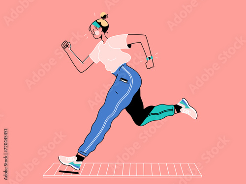Running Woman Layered Vector Illustration photo