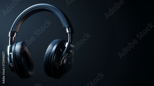 headphones on a black background