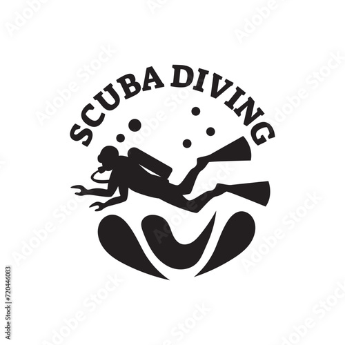 Scuba diving logo design, perfect for diving school and under water adventure logo design