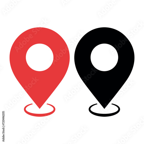 Location pin red and black photo