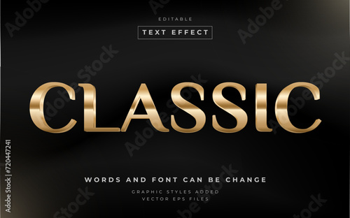Realistic Gold Classic Editable Vector Text Effect