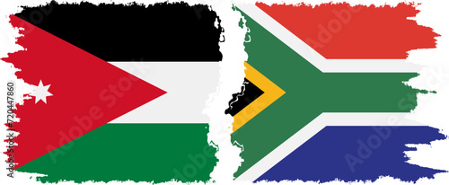 Free Download South Africa and Jordan grunge flags connection vector - GFXLoad