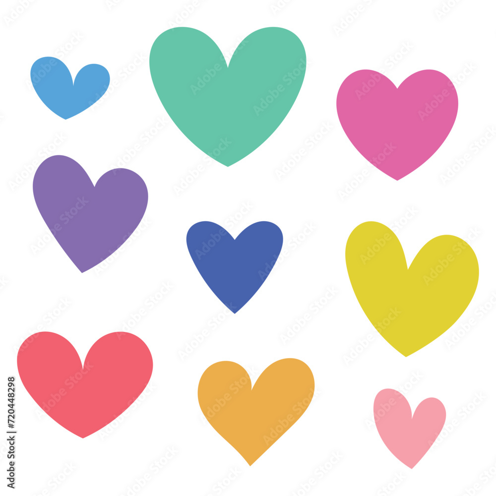 Colourful hearts set vectorart