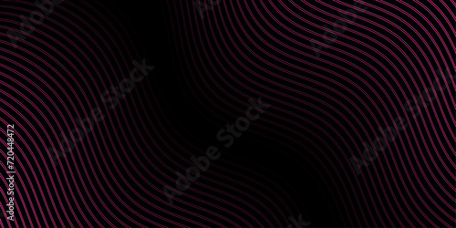 Abstract background with waves for banner. Medium banner size. Vector background with lines. Element for design isolated on black. Pink. Valentine's Day. Women's Day. Brochure