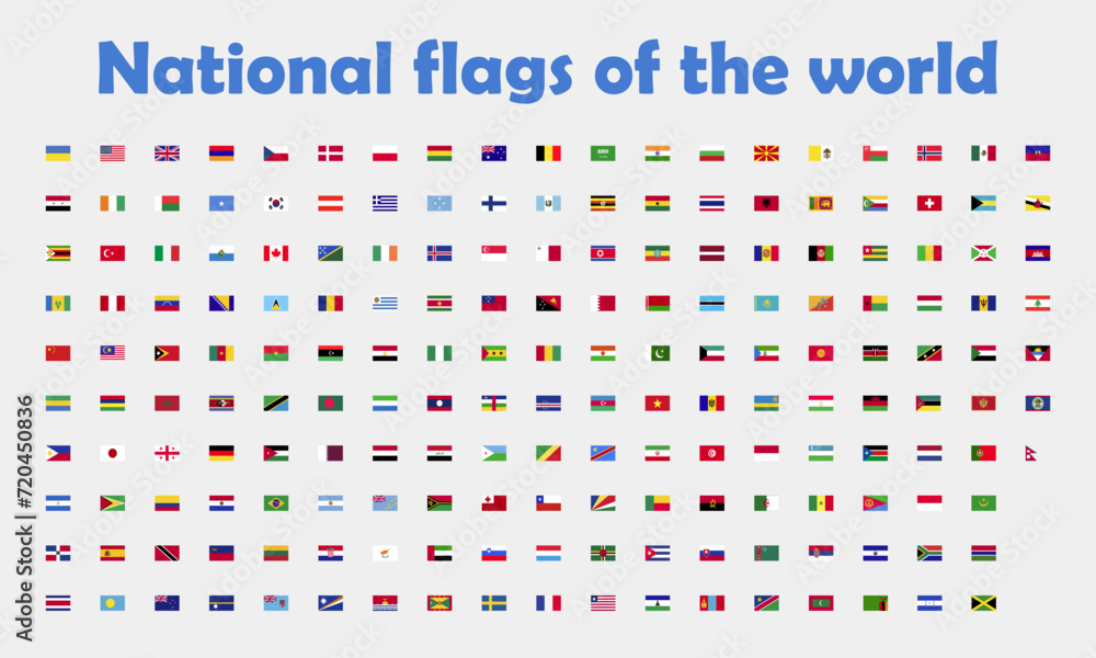 National flags of the world. Vector illustration National flags of the world. Vector illustration