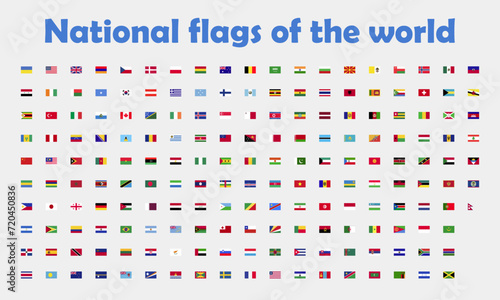 National flags of the world. Vector illustration