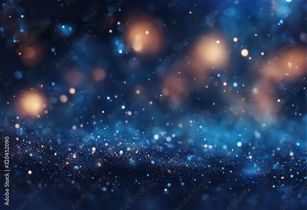 Fototapeta premium An intricately patterned deep-blue bokeh background that evokes the atmosphere of far-off nebulae