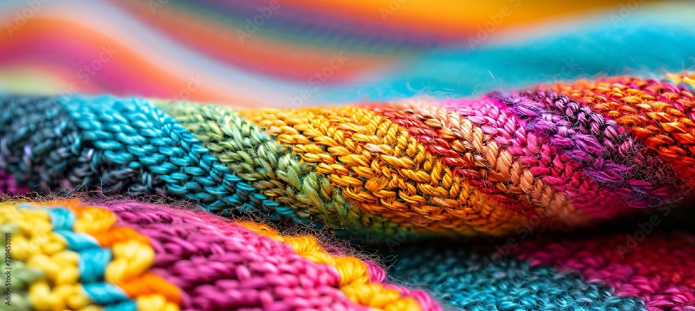 Intricate handwoven tapestry close up shot of vibrant patterns with bright lighting Intricate handwoven tapestry close up shot of vibrant patterns with bright lighting