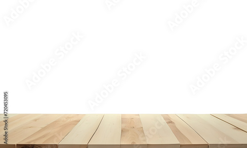 Empty wooden table top isolated on transparent background. for display montage with copy space for product. png file