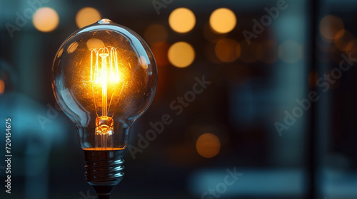 An electric bulb symbol of invention and inspiration photo
