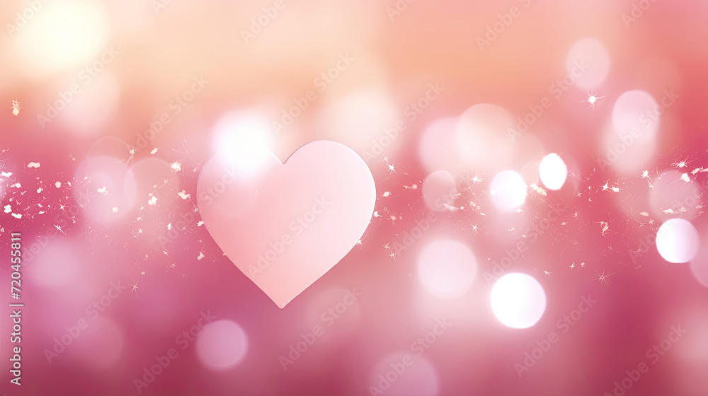 Women's Day, Light Pink Sparkling Hearts Love Valentine Bokeh Background for Wedding or Mother's Day, Valentine's Day, Birthday, Marriage Anniversary