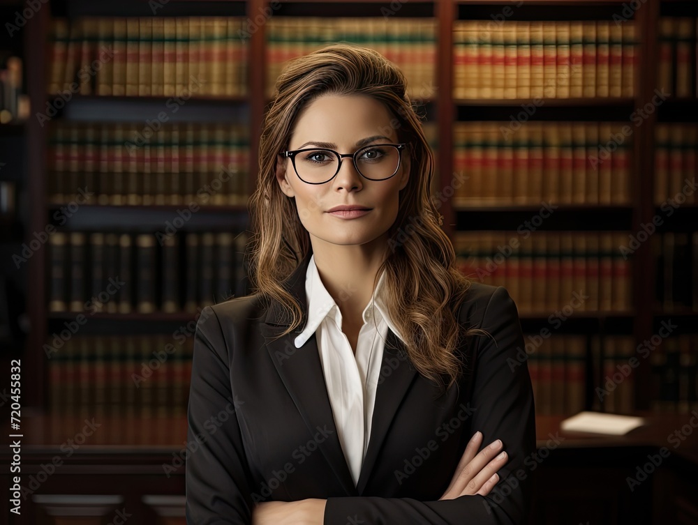 Woman Wearing Glasses Standing in Front of a Bookshelf Woman Wearing Glasses Standing in Front of a Bookshelf