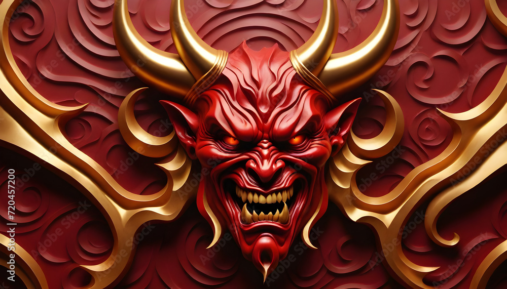 portrait of devil mask, dark style evil face portrait of devil mask, dark style evil face