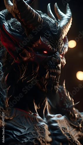 portrait of devil mask  dark style evil face