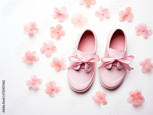 Pink Shoes Resting on Table