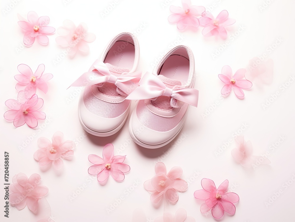Pink Shoes Resting on White Surface Pink Shoes Resting on White Surface
