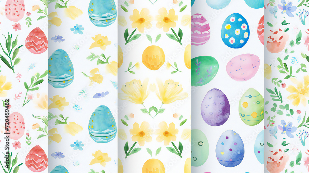 easter eggs and flowers watercolor texture easter eggs and flowers watercolor texture