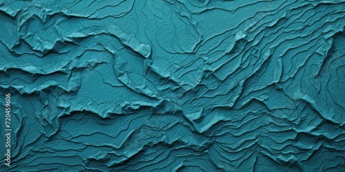 Obraz na płótnie Terrain map turquoise contours trails, image grid geographic relief topographic