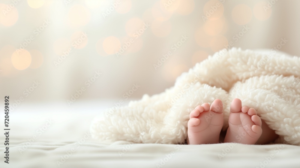 Les pieds d'un bébé nouveau né - obrazy, fototapety, plakaty 