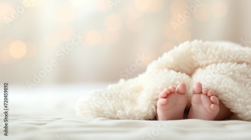Les pieds d'un bébé nouveau né photo