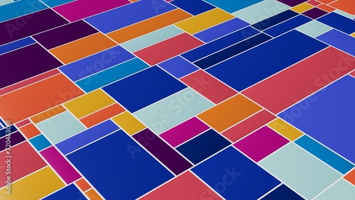 colorful fields, abstract geometric landscape, rectangles pattern 